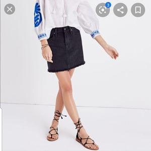 Madewell Mccaren Black Denim Mini Skirt